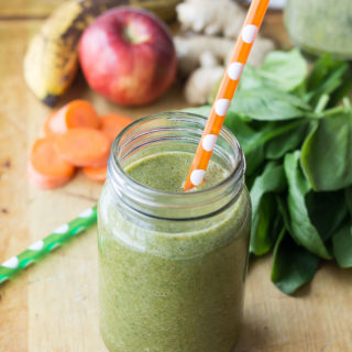 Give your midday meal a refreshing boost when you sip on this Spinach Pineapple Ginger Smoothie recipe made with fresh, clean ingredients full of healthy goodness.