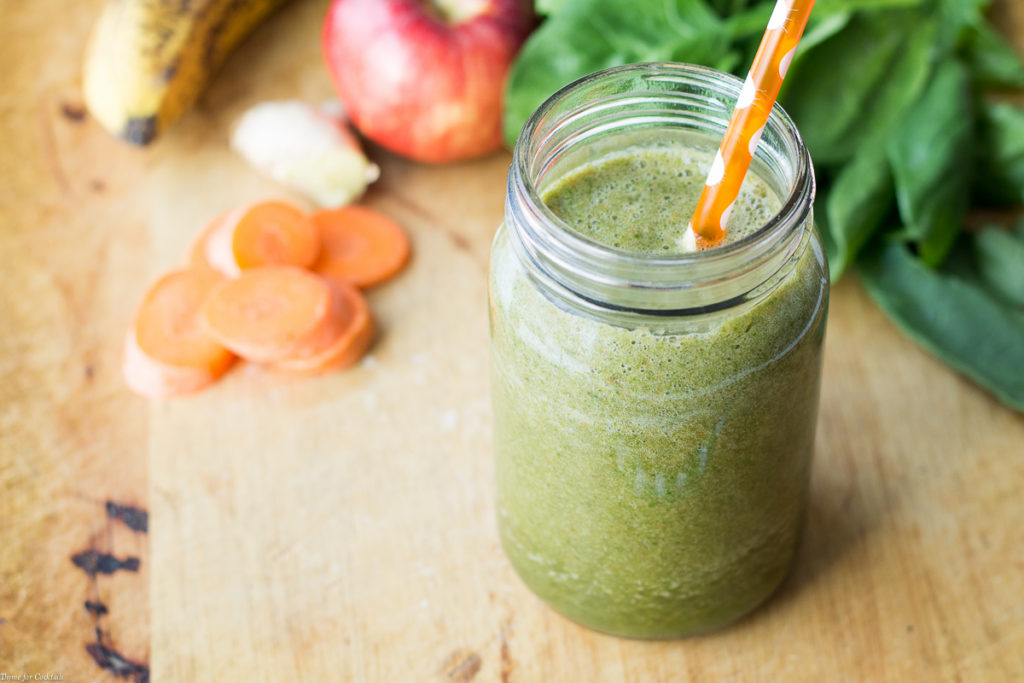 Give your midday meal a refreshing boost when you sip on this Spinach Pineapple Ginger Smoothie recipe made with fresh ingredients full of healthy goodness.