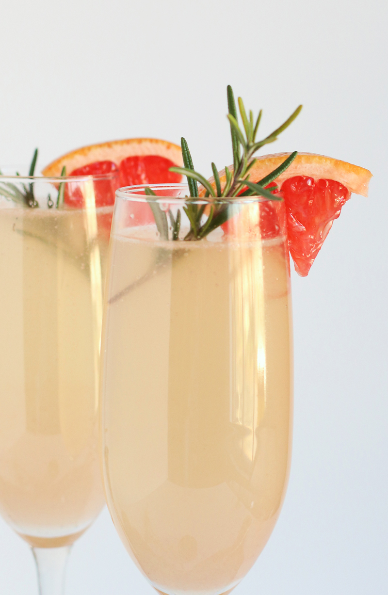 Celebrate life's big moments with a flute of this refreshing Rosemary Citrus Champagne Cocktail. Just five ingredients, including grapefruit and a little bubbly, and you've got a drink fit to rejoice!