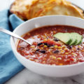 Host a lunchtime fiesta when you make a simple deli-style meal that's sure to impress. This 30-Minute Taco Soup paired with a simple Mexican Grilled Cheese Quesadilla is a deliciously quick cheap healthy meal everyone will love!