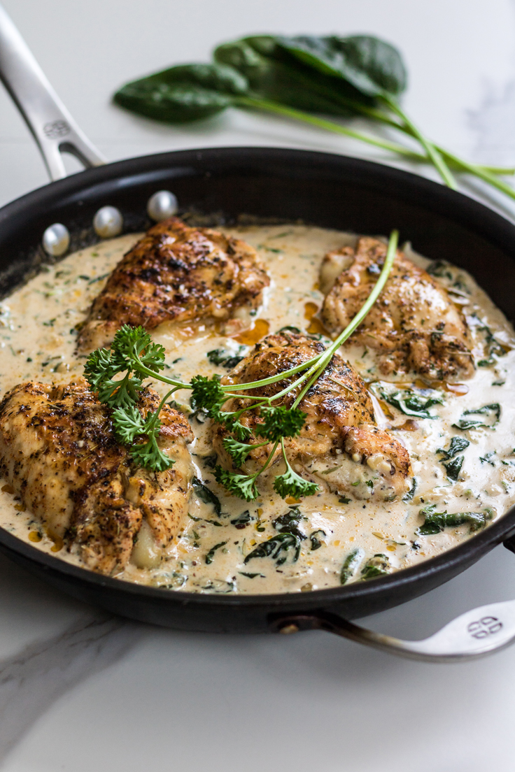 This Creamy Herb Mozzarella Stuffed Chicken is a 30-minute meal that's fancy enough for a date night dinner, but simple enough for a weeknight meal. A budget-friendly meal that's a restaurant-quality dinner!
