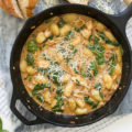 This simple 30-Minute Chicken Gnocchi Skillet Meal uses tomatoes and basil for the bold flavors you'd get with a restaurant-style dinner. Perfect for a weeknight dinner or date night, this one-pan meal is soon to become a favorite!