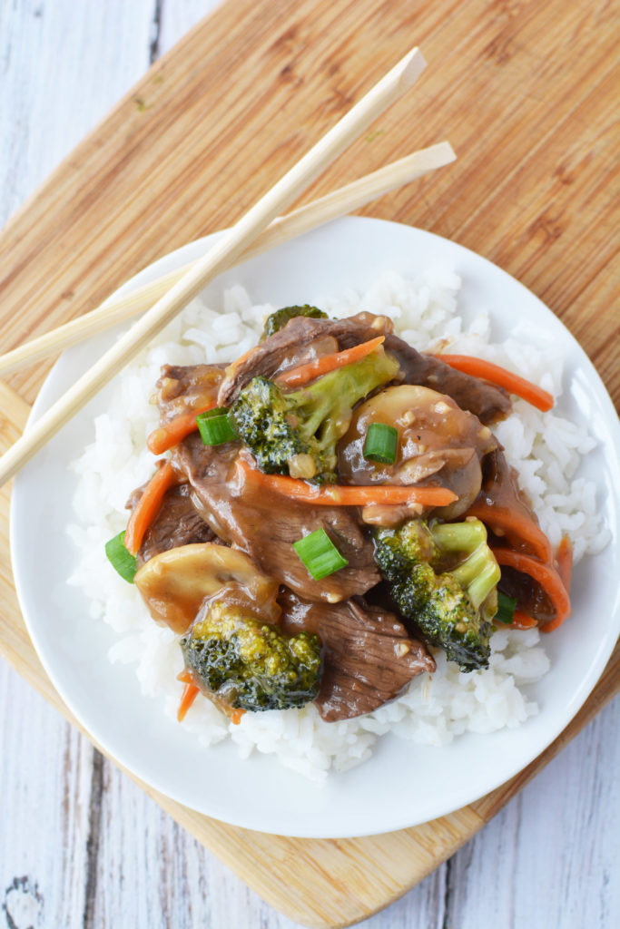 A flavorful meal that tastes like it's been simmering for hours, this Pepper Steak Over Rice uses flank steak and your veggies of choice for a 30-minute meal that's sure to impress. This cheap healthy meal is perfect for a weeknight dinner or entertaining guests.