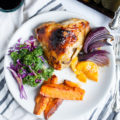This Sheet Pan Baked Apricot Chicken with Sweet Potatoes is a cheap healthy meal that's the perfect weeknight dinner. A 30-minute meal baked with a foolproof cooking method.
