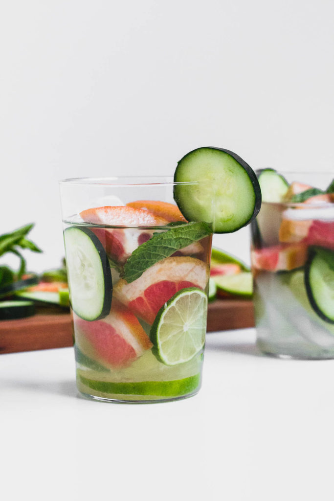 Relax and refresh while you burn fat sipping on this Cucumber Grapefruit Spa Water. With the health benefits of cucumbers, grapefruit, lime, and mint, this is a simple detox drink you can make at home. Who knew water could be so fancy?