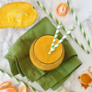 If you've overindulged and your body's in need of a reset, this Ginger Turmeric Mango Smoothie is for you! Packed with superfoods, this is a healthy breakfast and detox drink in one. Only six ingredients and one step to a refreshed day!