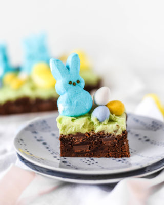 Highlight everyone's favorite Easter candy, Peeps, when you make these Peep-tastic Easter Brownies to impress a crowd. Decadent and rich chocolate chunk brownies topped with classic buttercream icing and your favorite holiday candies!