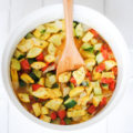 Healthy meals don't have to be stressful or take a lot of time. This classic 20-Minute Weeknight Ratatouille is packed with vegetables and flavor and it's the perfect side dish to your favorite protein. Weeknight family meals just got simpler!