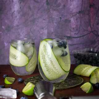 Finally, a classic cocktail you can enjoy sipping without all of the guilt. A beautiful and refreshing gin-based drink, this Cooling Cucumber Blueberry Cocktail uses cucumber ribbons and fresh blueberries for sweetness. No added sugar required!