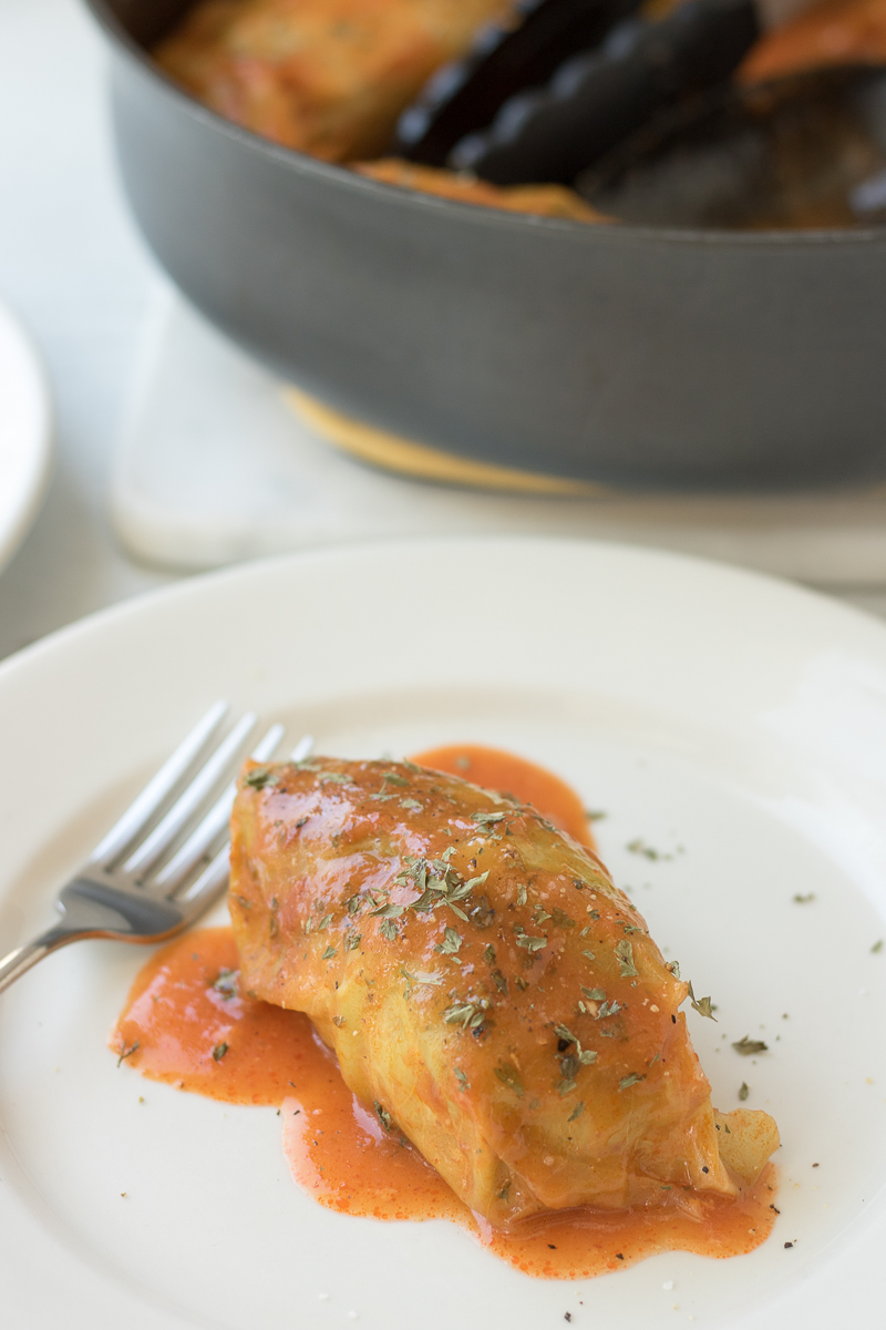 Filled with either lean ground turkey or beef, these Stuffed Cabbage Rolls are served with a tomato sauce and are sure to impress a dinner crowd. This simple weeknight meal is popular in Eastern Europe, the Mediterranean, and parts of Asia. This classic comfort food is a hit every time!