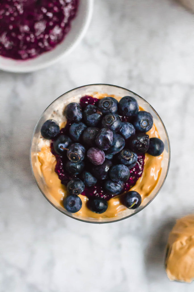 Make mornings less hectic when you start your day with Gluten-Free PB&J Overnight Oats. Prep time for this simple make-ahead breakfast is minimal and you'll be happy to have your healthy, on-the-go breakfast ready for you when you wake up!