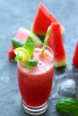 Enjoy the sweet and spicy flavor combo of this 5-ingredient Jalapeño Watermelon Slushie. This simple refresher is perfect for outdoor entertaining, summer celebrations, happy hour (with a little vodka), and it's a great way to use those fresh farmers market finds!