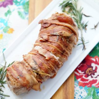 In just 25 minutes, this impressive Instant Pot Bacon Wrapped Pork Loin can be on your dinner table. Perfect for a busy weeknight meal or last-minute entertaining, this boneless loin filet is wrapped in bacon and cooked in a balsamic sauce in just 15 minutes!