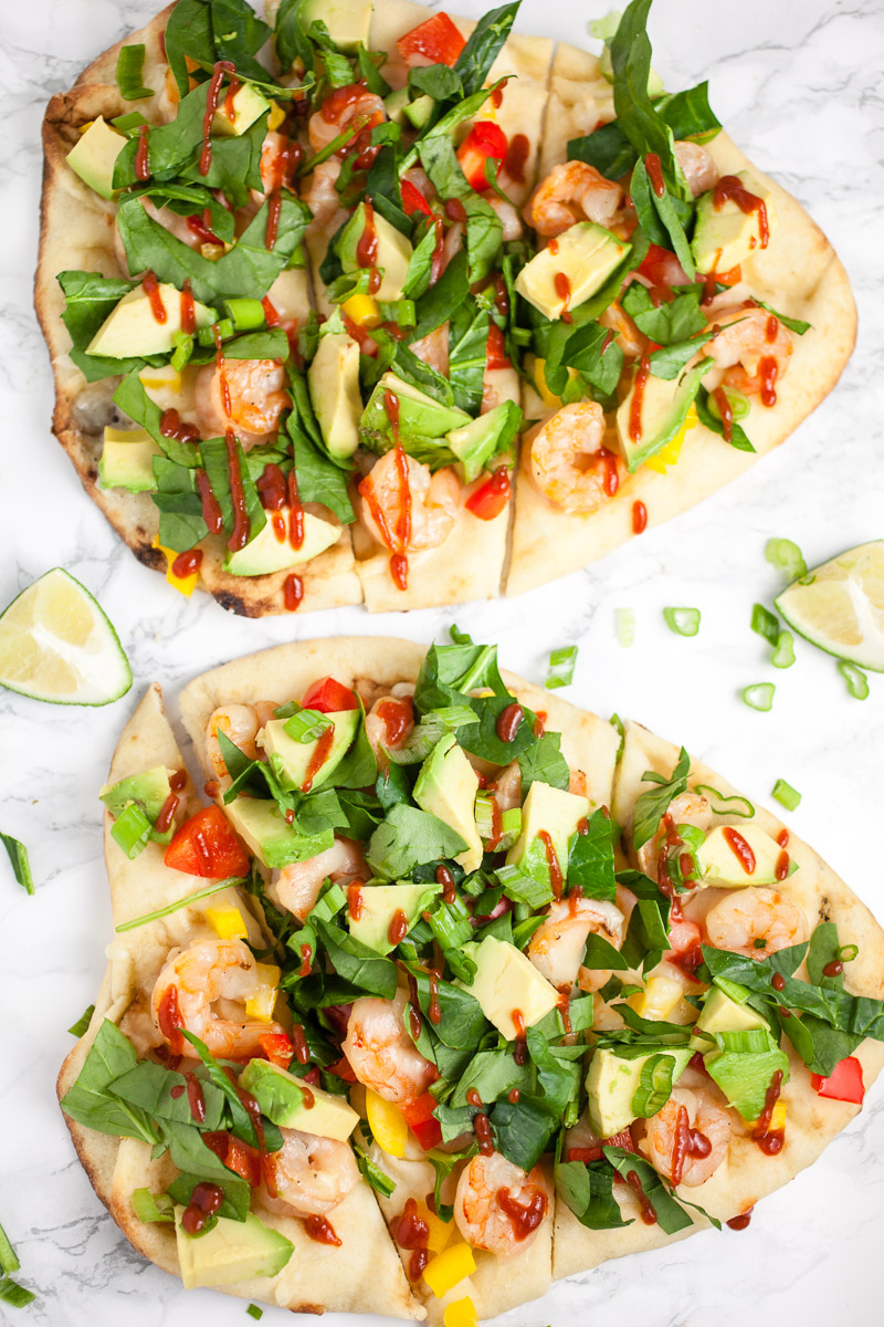 Grilled Asian Shrimp Naan Pizza