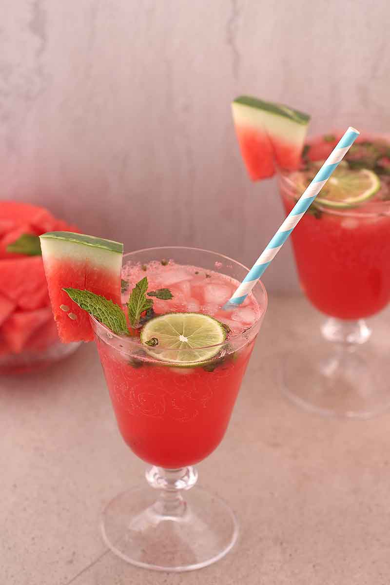 This Virgin Watermelon Mojito is the perfect kid-friendly drink for summer entertaining. With just five minutes and five ingredients, you have a refreshing family-friendly mocktail full of fresh farmers market flavors.