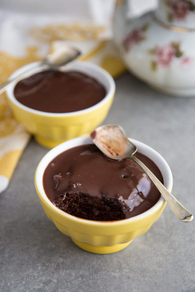 This decadent Mini Chocolate Cake for Two is a chocolate lover's dream. This mini dessert is perfect when you're cooking for two because it's an easy dessert recipe that won't temp you the next day as it's a small batch recipe that makes just two cakes in ramekins.