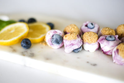 Blueberry Lemon Cheesecake Bites are a simple no-bake dessert using farmers market ingredients. With just 10 minutes of prep time, this is a great summer dessert for snacking or entertaining. This poppable snack is kid friendly too!