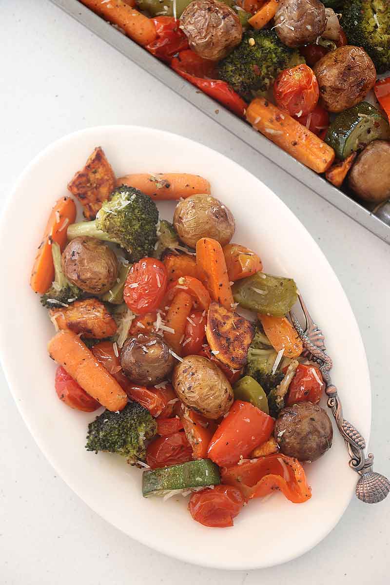 Whether you're entertaining friends or planning a family weeknight dinner, this simple recipe for Italian Roasted Mixed vegetables needs to be on the menu. It's the perfect healthy side dish to pair with chicken, pork, fish, or beef.