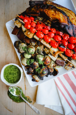 There's just something about grilled vegetables that makes them so much more appealing and these Grilled Brussels and Veggie Skewers are no exception. Summer entertaining just got tastier when you add these smokey side dishes to your grilled chicken or steak.