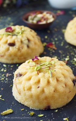 In need of a quick international dessert to impress guests? This Indian Semolina Pudding, aka Rava Sheera, is a 15-minute dessert topped with dried rose petals that's perfect for any gathering!