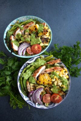 This fresh and delicious Grilled Chimichurri Chicken Salad is a cheap healthy meal perfect for outdoor grilling. When you're looking for an easy dinner recipe, but still want to stay healthy, this 30-minute meal is your perfect solution!