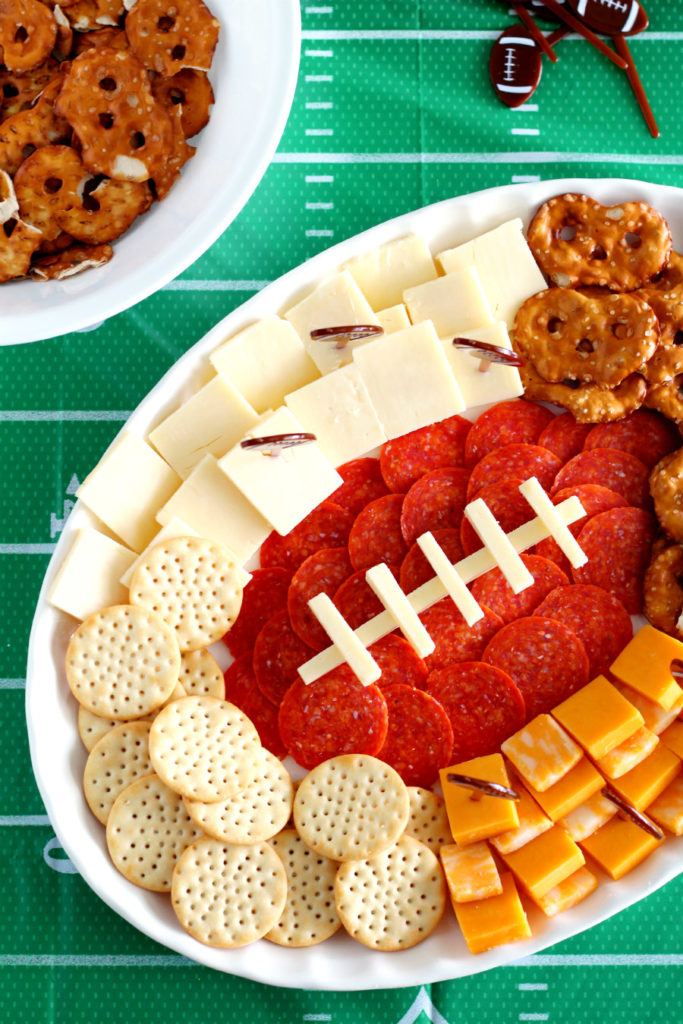 Football Charcuterie Platter: A Simple Tailgating Appetizer