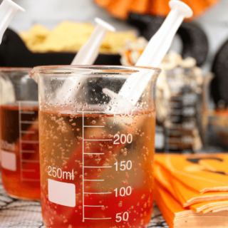 Make this year's Halloween party complete with this Halloween mocktail. This Bloody Shirley Temple with Grenadine syringe is a sure-fire hit when you're entertaining kids.
