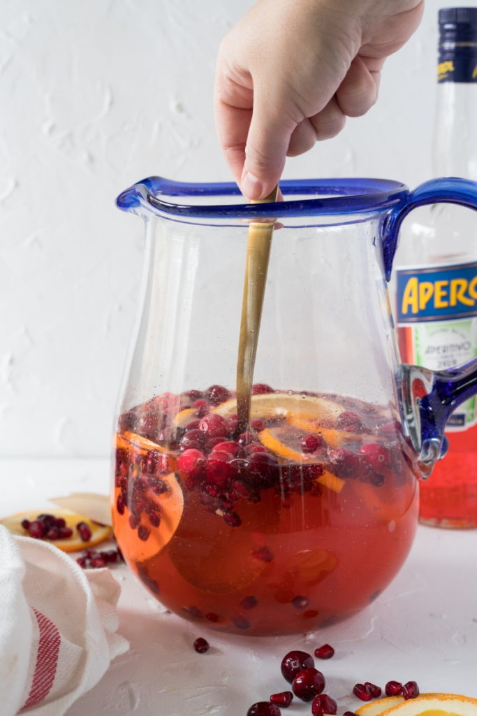 Cranberry Aperol Spritz Christmas Punch for Easy Entertaining