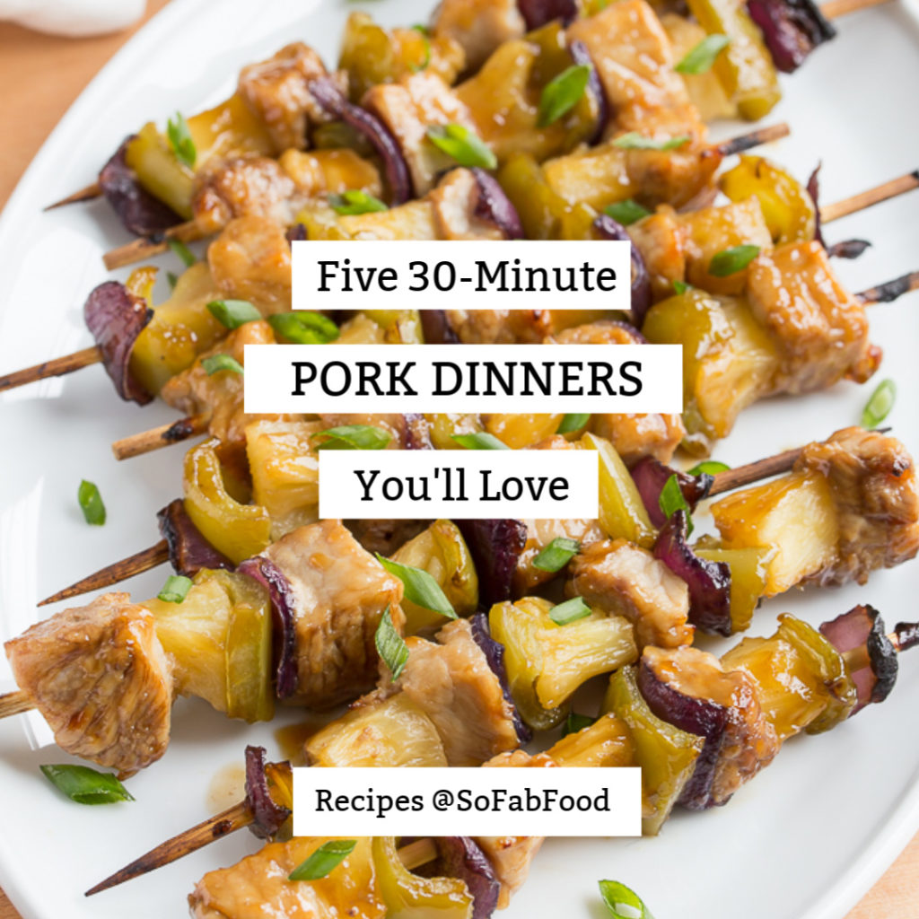 Chicken tends to be a favorite protein in many households. But what about pork, the other white meat? People think it takes hours to get a delicious pork dinners on the table, but you can have any one of these 30-Minute Pork Dinner on the table quickly for a busy weeknight meal.