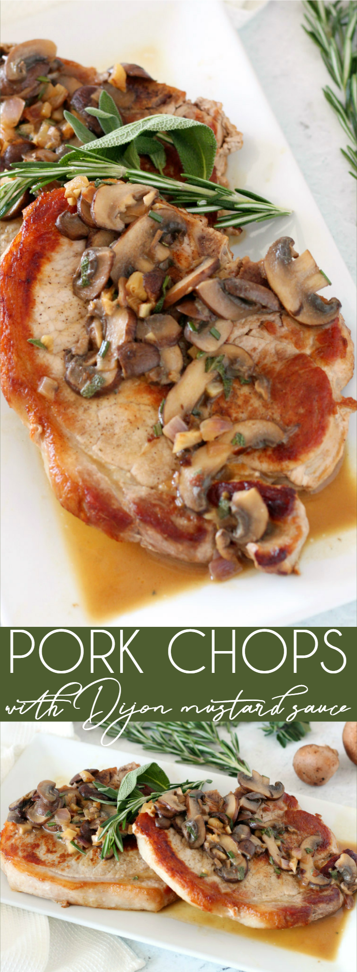 This 30-minute meal, Dijon Mustard Sauce Pork Chops for 2, is a French-inspired dish perfect for a weeknight dinner or date night. A budget-friendly dinner.