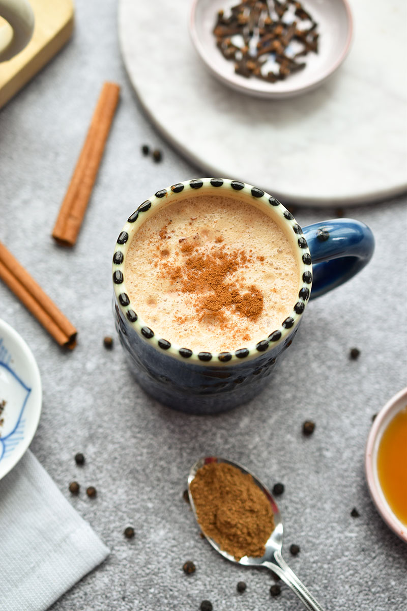 This Dairy-Free Chai Latte is a healthy alternative to your favorite expensive coffeehouse drink. This simple budget-friendly Chai Tea Latte is beautifully spiced with the right amount of sweetness. It's refined sugar free and the perfect vegan chai tea to enjoy at home!