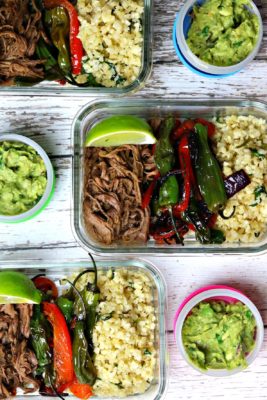Weekly meal prep is key to avoiding sabotaging healthy eating goals. These Beef Burrito Bowls are perfect for Keto meal prep. With under 20 minutes of hands-on time, these hearty lunch bowls offer tons of vegetables, healthy fats, and cheap eats for the week!