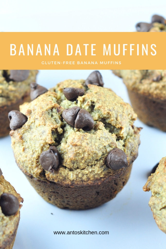 6 ingredients + 30 minutes = satisfy your sweet tooth with naturally sweetened muffins. Gluten-Free Banana Date Muffins, refined sugar free + vegan.