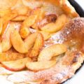 An Apple Dutch Baby Pancake is a large pancake baked in a cast iron skillet in a hot oven. Tender in the center and crispy on the outside, this delicious breakfast or Sunday brunch recipe is filled with warm spiced apples, cinnamon, and cardamom.