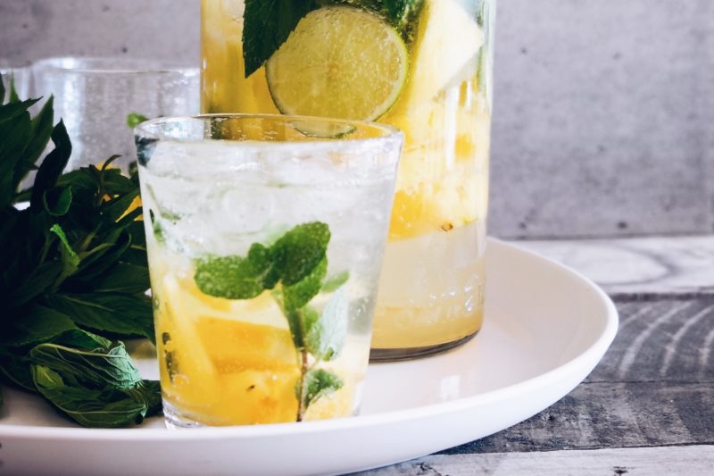 Introducing the Lemon Ginger Rogers Cocktail, destined to be a modern classic cocktail! A refreshing gin and ginger ale cocktail with ginger syrup and mint. This simple gin cocktail is perfect for summer entertaining!