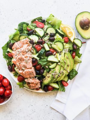 Mediterranean Diet Salmon Salad with Greek Vinaigrette