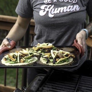 Pick up your favorite farmers market vegetables and make this Grilled Veggie Gluten-Free Pizza! This grilled pizza is perfect for outdoor entertaining because everyone can customize their own.