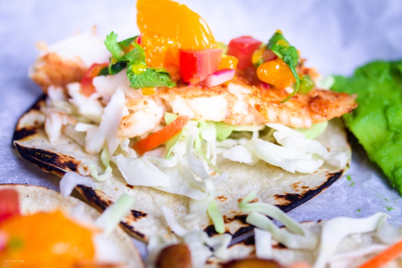 This easy dinner recipe for Pan-Seared Fish Tacos with Mandarin Salsa is a quick and budget-friendly meal. Spiced and seared tilapia topped with a healthy mandarin orange salsa for the perfect weeknight dinner.