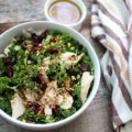 Resolve to eat healthier in the new year with this simple, budget-friendly meal idea. Roasted chicken and kale are the stars of this Winter Detox Kale Chicken Salad that's topped with dried cranberries and Parmesan toasted pecans.