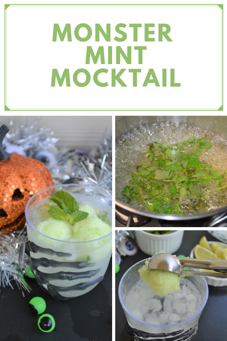 When creating holiday-themed drinks, we tend to focus on adult-only beverages. The kids will love this Monster Mint Mocktail! Add rum for a Spooky Mojito.