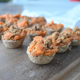 Bite sized, vegan, gluten free, and refined sugar free, these Healthy Mini Sweet Potato Casserole Cups are a lightened up version of a favorite seasonal casserole. You don't have to sacrifice flavor or pack on the pounds for this healthier classic!