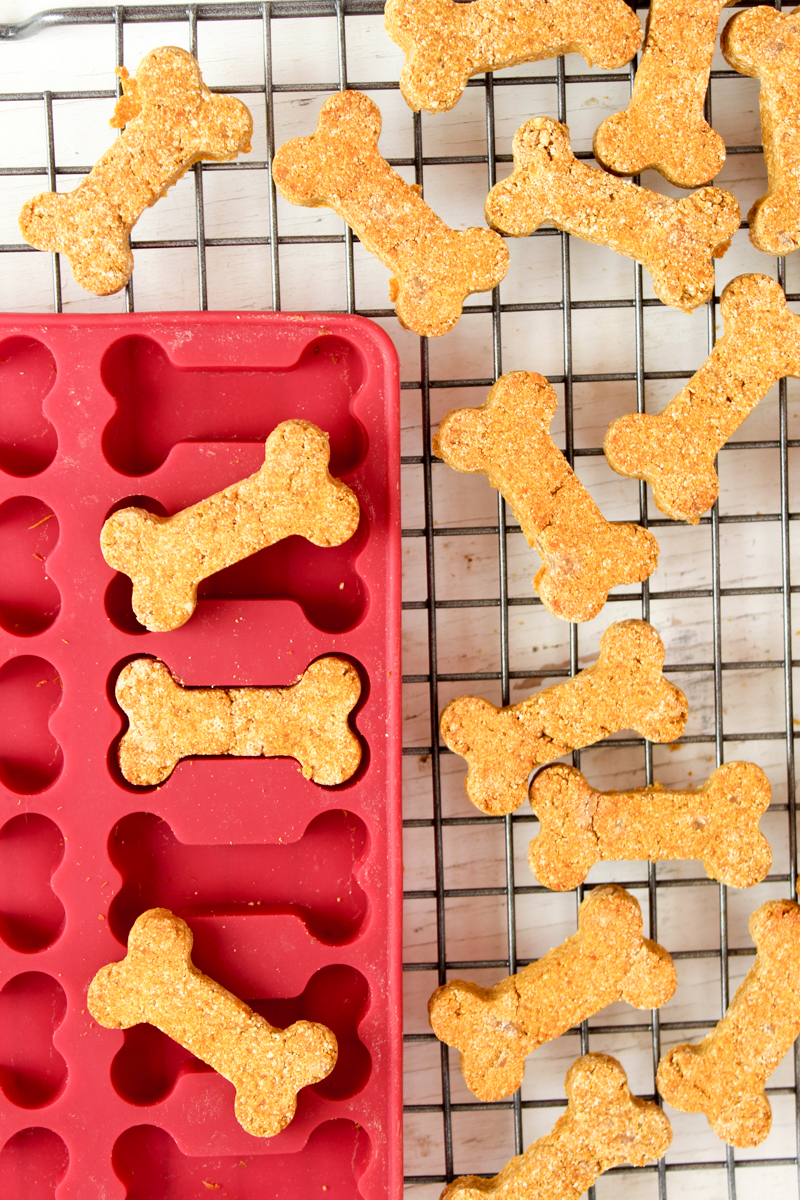Pamper your pooch with Pumpkin Peanut Butter Dog Biscuits. These 4-ingredient homemade dog treats use wholesome ingredients your pet will love. Get peace of mind treating your pup to preservative-free dog bones.