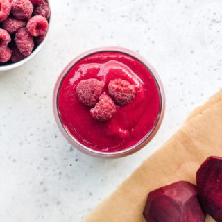 Made with raspberries, banana, beets, avocado, and chia seeds, this Raspberry Beet Detox Smoothie is packed full of nutrients. Loaded with vitamin C, B, fiber, and healthy fats, this detox drink is as healthy as it is delicious!